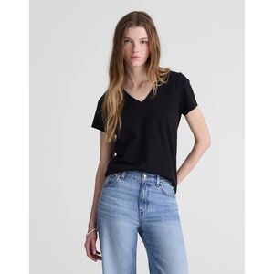 NWT Madewell The Relaxed V-Neck Tee in Vintage JerseyBlack Charcoal XXL
